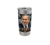 Benjamin Netanyahu Steampunk - Dio benedica lo Stato di Israele Bicchiere termico in acciaio inox doppia parete