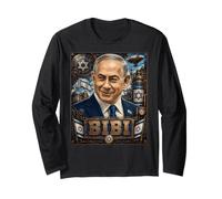 Benjamin Netanyahu Steampunk - Dio benedica Lo Stato di Israele Maglia a Manica