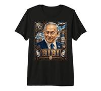 Benjamin Netanyahu Steampunk - Dio benedica Lo Stato di Israele Maglietta Premium