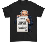 Benjamin Netanyahu T-Shirt Uomo No Ai Crimini Di Guerra, Palestina
