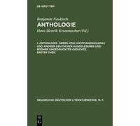 Benjamin Neukir Anthologie, I, Anthologie. Herrn von Hoffmann (Copertina rigida)