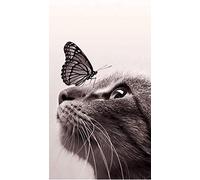 Benjaminze - 1000 Pezzi Puzzle - Gatto bianco e nero con farfalla - Puzzle per bambini adulti gioco creativo puzzle regalo decorazione della casa di Natale