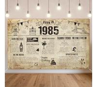 Benjia 40° compleanno banner decorazioni per uomini donne nato nel 1985 UK sfondo felice 40 anni compleanno sfondo Saluti a 40 anni Banner Vintage Poster Bday Regalo Decorazione per la casa Forniture