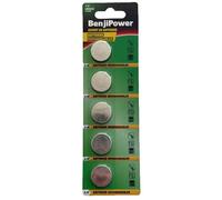 BenjiPower - 5 batterie a bottone LIR2032 ricaricabili - Sostituiscono le batterie a bottone CR2032