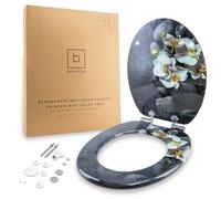 Benkstein® Copriwater con abbassamento automatico Deep Grey Getaway - Sedile WC antibatterico - Quick Release per una facile pulizia - Montaggio facile - Duroplast - Rimovibile - Portata fino a 150 kg