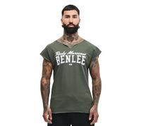 BENLEE Maglietta da Uomo, vestibilità Normale, Edwards, Verde Oliva/Bianco, S