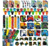 BenLouis 96 Pezzi Videogiochi Bomboniere Neon Scuola Cancelleria Bulk per Bambini Classroomgame Level Up Regalo di Compleanno Candy Goodie Bag Fillers Divertente Glow Gamepad Gioco Decor Pinata Premio