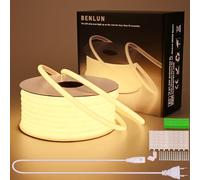 BENLUN Striscia LED COB 220V da Esterno 30 metri, 3000K Bianco Caldo Luci LED Impermeabile 300W CRI 90+, Strisce LED senza Trasformatore per Commerciale, Camera da letto