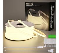 BENLUN Striscia LED COB 220V da Esterno 30 metri, 4000K Bianco Naturale Luci LED Impermeabile 300W CRI 90+, Strisce LED senza Trasformatore per Commerciale, Camera da letto