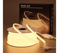 BENLUN Striscia LED COB 220V Esterno Impermeabile 20 metri, 3000K Bianco Caldo 200W 288LEDs/M CRI 90+ Luci LED, Strisce LED senza Trasformatore per Commerciale, Camera da letto