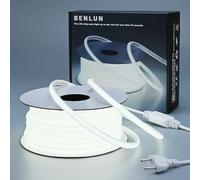 BENLUN Striscia LED COB 220V Esterno Impermeabile 20 metri, 6000K Bianco Freddo 200W 288LEDs/M CRI 90+ Luci LED, Strisce LED senza Trasformatore per Commerciale, Camera da letto