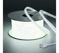 BENLUN Striscia LED COB 220V Esterno Impermeabile IP67 20 Metri, 6000K Bianco Freddo 200W 480LEDs/M CRI 90+ Luci LED con Raddrizzatore per Cortile, Giardino, Salotti, Spazi Esterni