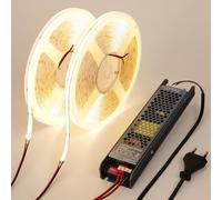 BENLUN Striscia LED COB 24V 20 metri (10 metri×2), 4000K Bianco Naturale 11W/M 312LEDs/M CRI 93 Adesiva Luci LED da Interno, con Alimentatore per Camera da Letto, Cucina, Stanza