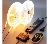 BENLUN Striscia LED COB CCT 24V 20 metri (10 metri×2), 2700K-6500K Bianca Strisce LED Dimmerabile, Luci LED 10W/M CRI 93 con Telecomando e Alimentatore per Camera da Letto, Cucina, Stanza