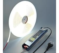 BENLUN Striscia LED COB IC 24V 20 Metri, 6000K Bianco Freddo 480LEDs/m CRI 90+, Corrente Costante con Alimentatore Incluso per Illuminazione Interna, Camera da Letto, Cucina, Soggiorno