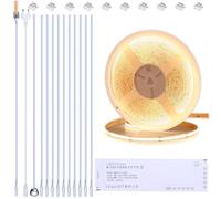 BENLUN Striscia LED COB Sottopensile Cucina 12V 10 Metri, Strisce LED Adesive 3000K Bianco Caldo, Tagliabile Dimmerabile CRI 93 8W/M con Dimmer e Alimentazione per Interni, Armadio