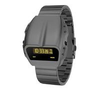 BENLYDESIGN Orologio unico in metallo, orologio digitale OLED da uomo, schermo Lift-to-Wake, cinturino in silicone o acciaio inossidabile, impermeabile fino a 30 m, Grigio, giallo 2