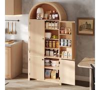 BENMWS Armadietto ad arco, 180 x 80 x 40 cm, mobile da cucina, vetrinetta per vino, con ripiani e ripiano superiore aperto, per cucina, sala da pranzo, soggiorno, camera da letto, effetto legno