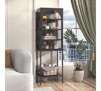 BENMWS Vetrina in metallo per porta, 5 livelli, 3 ripiani regolabili, per cucina, sala da pranzo, soggiorno, bagno, casa, ufficio, ferro, 50 x 160 cm