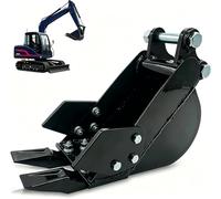 Benna Stretta 200 mm per Mini Escavatore - Benna da Scavo con Attacco 90 mm e Foro 25 mm, Denti Bullonati in Acciaio Forgiato per Trincee, Scavi di Precisione e Lavori in Spazi Ristretti