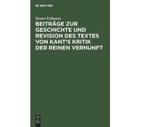 Benno Erdmann Beiträge Zur Geschichte Und Revision Des Textes (Copertina rigida)
