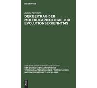 Benno Parthier Der Beitrag Der Molekularbiologie Zur Evolutio (Copertina rigida)