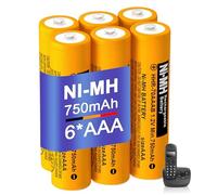 BENNTOP 6 batterie NI-MH AAA ricaricabili 750 mAh 1,2 V HHR-70AAAB AAA per telefoni Panasonic Gigaset BT senza fili