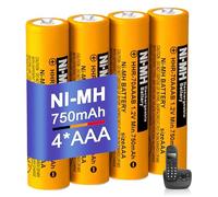 BENNTOP Batteria AAA NiMH 750 mAh 1,2 V per Panasonic 4 pezzi HHR-70AAAB batterie AAA ricaricabili per telefoni Panasonic BT Gigaset cordless