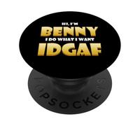 Benny Costume IDGAF Cute Personalized First Nick Name Benny PopSockets PopGrip Adesivo