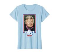 Benny Hill Show Smile retrò Invecchiato Maglietta, Donna, Celeste, 3XL
