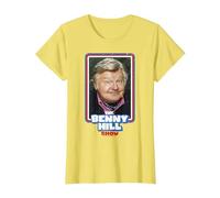 Benny Hill Show Smile retrò Invecchiato Maglietta, Donna, Limone, M