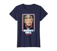 Benny Hill Show Smile retrò Invecchiato Maglietta, Donna, Navy, XXL
