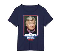 Benny Hill Show Smile retrò Invecchiato Maglietta, Donna Plus-Size, Navy, 1X