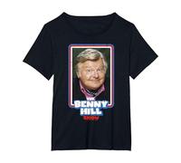 Benny Hill Show Smile retrò Invecchiato Maglietta, Donna Plus-Size, Nero, 2X