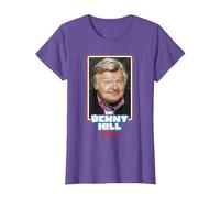 Benny Hill Show Smile retrò Invecchiato Maglietta, Donna, Viola mélange, XXL
