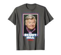 Benny Hill Show Smile retrò Invecchiato Maglietta, Uomo, Asfalto, M