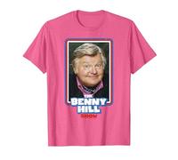 Benny Hill Show Smile retrò Invecchiato Maglietta, Uomo, Rosa mélange, 3XL