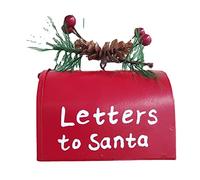 Benoon, cassetta delle lettere di Natale, lettera a Babbo Natale, decorazione artificiale per la posta di Natale, decorazione natalizia per la casa, colore: rosso