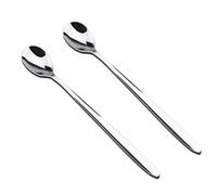 Benoon Cucchiai A Manico Lungo 2 Pezzi, Set Di Posate Cucchiaino In Acciaio Inossidabile Per Dessert Gelato Al Caffè E Tè Argento 2pcs