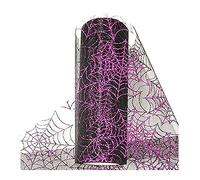 Benoon Halloween 1 rotolo di tulle 6 colori facile da usare ornamentale multiuso Halloween decorazione murale ragnatela tulle per la casa viola