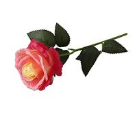 Benoon, rose in schiuma, fiori artificiali, dall'aspetto realistico, piegati, in finta seta, decorazione per bouquet di casa, matrimonio, rosso, giallo