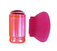 Benoon - Timbro per nail art, strumento per nail art, staccabile, con raschietto in silicone, per manicure, colore rosso