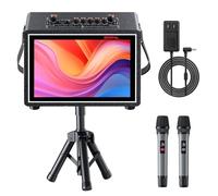 BENPAL Macchina per karaoke ad alta potenza da 800 W con doppio microfono e Bluetooth HDML Output Stream 100000 canzoni e YouTube Streaming in tempo reale con diaframma vibrante altoparlante per