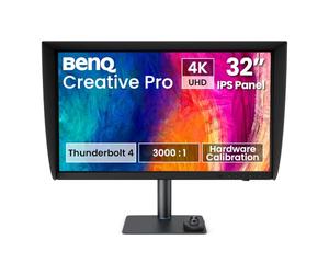 BenQ Creative Pro PV3250U Monitor 32" 4K per Color Grading e Video Editing | 99% P3, 100% sRGB/Rec.709, 3000:1, HDR600, 96W Thunderbolt 4, 120Hz, Calibrazione Hardware, 16-bit 3D LUT, KVM, Daisy Chain