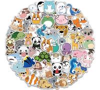 Benresive 100 adesivi a forma di simpatici animali per bambini, adesivi per bottiglie d'acqua, impermeabili, in vinile, per telefono, skateboard, laptop, confezioni di adesivi estetici per ragazze e