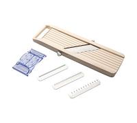 Benriner Affettatrice a mandolino portatile giapponese BN-1 con tre lame intercambiabili in acciaio inossidabile, color avorio, per tagliare frutta e verdura, in acciaio inossidabile, bianco sporco