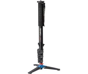 Benro A38FD Serie 3 monopiede in alluminio con base a 3 piedi con blocco - 4 sezioni delle gambe, chiusura a leva (Flip Lock) (A38FD)