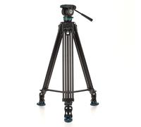 Benro KH26PC - Treppiede video con testa, carico utile di 15 libbre, trascinamento continuo della panoramica, piastra per fotocamera anti-rotazione (KH26PC)