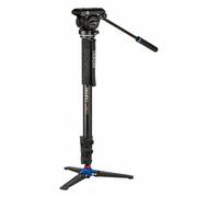 Benro Kit monopiede video A48FD in alluminio con testa panoramica video S4Pro e mini stativo