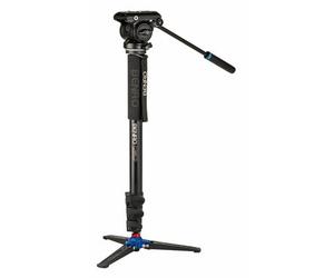 Benro Kit monopiede video A48FD in alluminio con testa panoramica video S4Pro e mini stativo